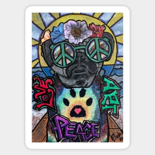 Peace Pug Sticker